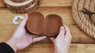 All Leather Earphone holder pouch | Hands-free box | Leathercraft