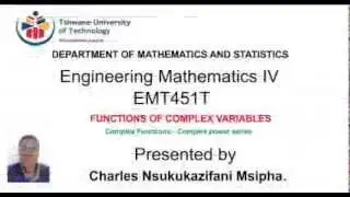 2.2.1 Complex Functions  introduction to complex power series
