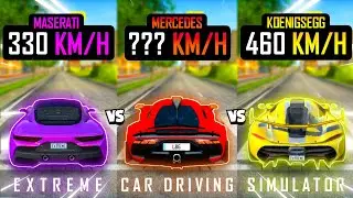 Extreme Car Driving Simulator 2021 - Maserati MC20 Vs Mercedes AMG Project One Vs Jesko | Drag Race