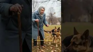 GERMAN SHEPHERD HELPS AN OLD WOMAN IN THE FOREST