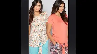 Studio - Pack of 2 Printed and Plain T-Shirts #Studio #ladiesfashion #2packs