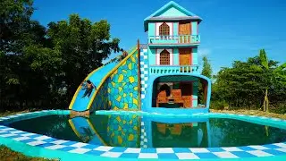 Incredible Mud House, Luxury Pool & Waterslide Built in 100 Days!