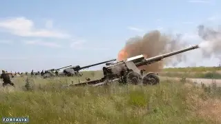 Массированная атака!! Украинские войска применили гаубицу FH-70 с применением смертоносного огня ...