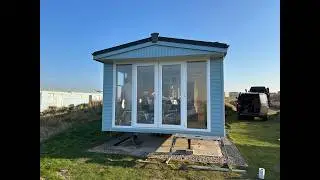 Static caravan bay window conversion, static caravan french doors.