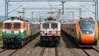 🔥High Speed Corridor 130 Vs 110 Kmph Action RAJDHANI + SHATABDI + GARBHA Express 