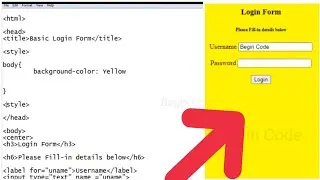 How to change Background colour of a Login Form | change Login form Background color | Begin Code