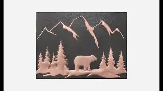 Copper Backsplash Tile (Bear Scene, Black Color)