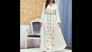 Gown Women Muslim Long Dress Dubai Turkey Middle East Arab Abaya Islamic Jalabiya Caftan Ramadan Eid