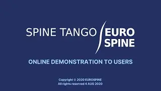 EUROSPINE Spine Tango Registry &ndash; Online Demonstration to Users