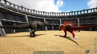 Giganotosaurus Dinosaur vs 1x10 Elite Rex Alpha Creatures | ARK Mod Battle