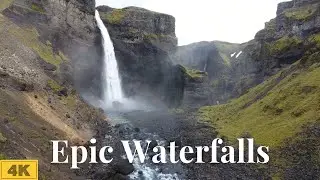 Waterfalls 4K Drone Nature Videos | Relaxing Scenery | Calming Music | Aerial Nature Footage