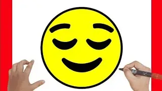 HOW TO DRAW RELIEVED FACE EMOJI