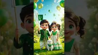 Shukriya Pakistan💚🇵🇰 | Cutest 14 August Celebration with Kids & Cat #trendingshorts #independenceday