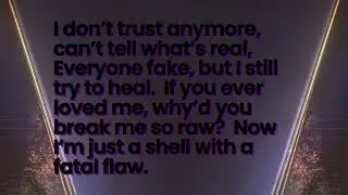 I DONT FEEL ANYMORE (Lyric video)