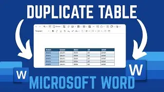 How To Copy And Duplicate Whole Table In Microsoft Word