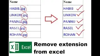 How to remove extension from excel