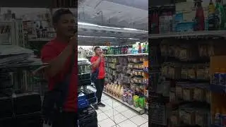 Just helping the salesguy to promote his karaoke machine with the songs of Chicago.