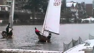 Sailing at Tamesis Club with snow on the ground