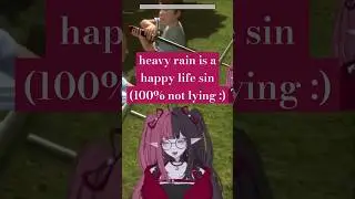 vampire vtuber enjoys domestic life in heavy rain