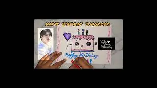 Easy CAKE Drawing💜✨️|Happy Birthday Jungkook|#easydrawings #easycakedrawing #btsjungkookbirthday