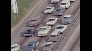 [Houston TV News Helicopter Over Massive Traffic Jam, 1966, silent]