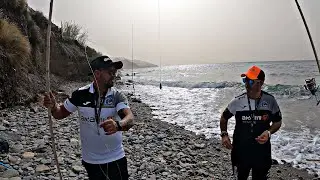 SURFCASTING en LOS YESOS, buscando el esparido, DORADA,SARGO....