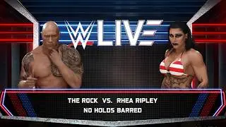 The Rock vs Rhea Ripley 💥 No Holds Barred | WWE Live Dream Match #wwe2k24 #wwe #wwe2k25