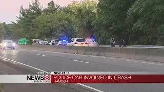 Hamden police cruiser collides with suspect vehicle on Route 15