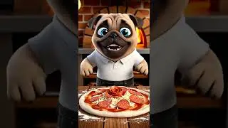 Adorable Pug Dog Makes Homemade Pizza From Scratch #PugAnimation #DogCooking #CuteAnimation #PugChef