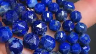 Natural Lapis Lazuli Stone Beads Faceted Genuine Loose Spacer Beads For DIY Jewelry Making Bracelet