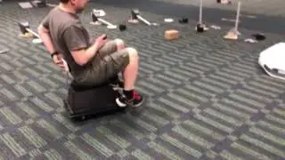 Oliver Steeples riding a droid