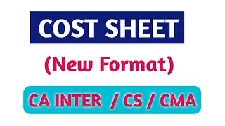COST SHEET NEW FORMAT / COST SHEET AMENDED / CA INTER COST SHEET