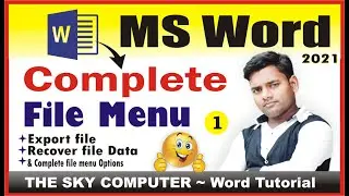 Microsoft  Word 2016 full course in Hindi | File menu Complete tutorial in hindi