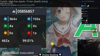 osu player84 | TrySail - High Free Spirits -TV.Ver- [StarR's Extra] +HD,DT 462/482x 99.01% 734pp