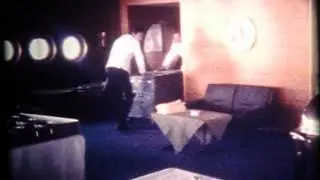 MS Kungsholm 1972, setting up passengers' buffet luncheon
