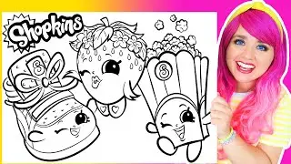 Coloring Shopkins Strawberry Kiss, Sneaky Wedge & Poppy Corn Coloring Pages | Markers & Pencils