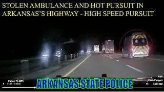 ARKANSAS STATE POLICE INITIATE HIGH-SPEED CHASE AGAINST STOLEN AMBULANCE, ENDING IN PIT MANEUVER