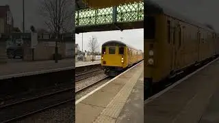 Network Rail DBSO hauling an Inspection train with a Class 37 at back through Worksop at slow speed