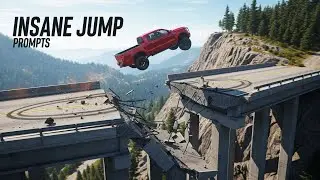 BeamNG.drive - Deadly Bridge Jump Challenge! Extreme Car Crashes & Destruction #Shorts
