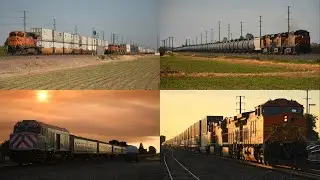BNSF Stockton Sub Railfanning: San Joaquin in Smoky Conditions, Modesto Empire Traction, and More