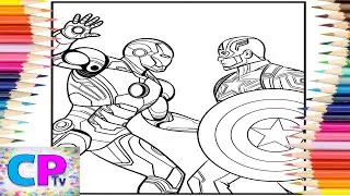 Iron Man Duels with Captain America/Two Strong Characters Opposite Each Other/Drawing Art/Creative