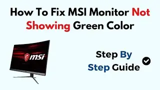 How To Fix MSI Monitor Not Showing Green Color