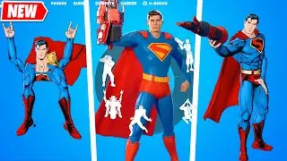 SUPERMAN Fortnite doing All Glitched Emotes & Funny Dances!