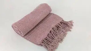Chenille Throw Blanket with Decorative Fringe for Couch