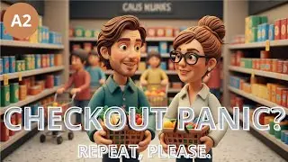 A2 English: Grocery Shopping Without Panic | Slow Dialogue + Checkout Survival Plan
