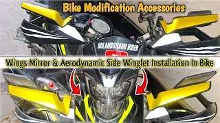 How To Install Wings Mirror | Aerodynamic Side Winglet | Bike Modification Accessories 💯 ..?