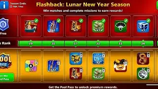 Lunar New Year Pool Pass Level Max 🙀 Flashback Season 8 Ball Pool