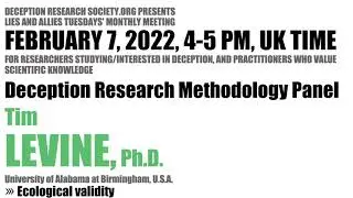 Tim Levine &ndash; Ecological validity