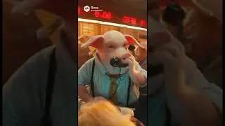 Crazy stock market run by animals #pigs #cats #stockmarket #funnyanimals #funnyshorts
