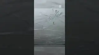 Hailstorm cracks storm chaser&rsquo;s windshield